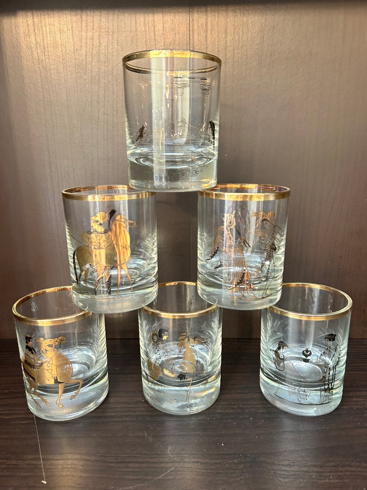 Antieke Whiskey Glazen - Mythologische Figuren, Antiek en Kunst, Ophalen of Verzenden
