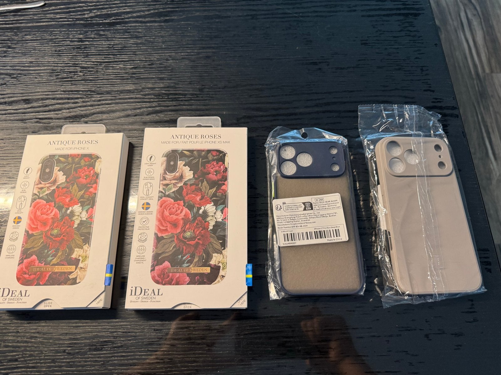 iPhone Hoesjes: X, XS Max, 17 Pro Max (Deep Blue & Mat Grijs, Magnetische sluiting, Blauw, Nieuw, Ophalen of Verzenden