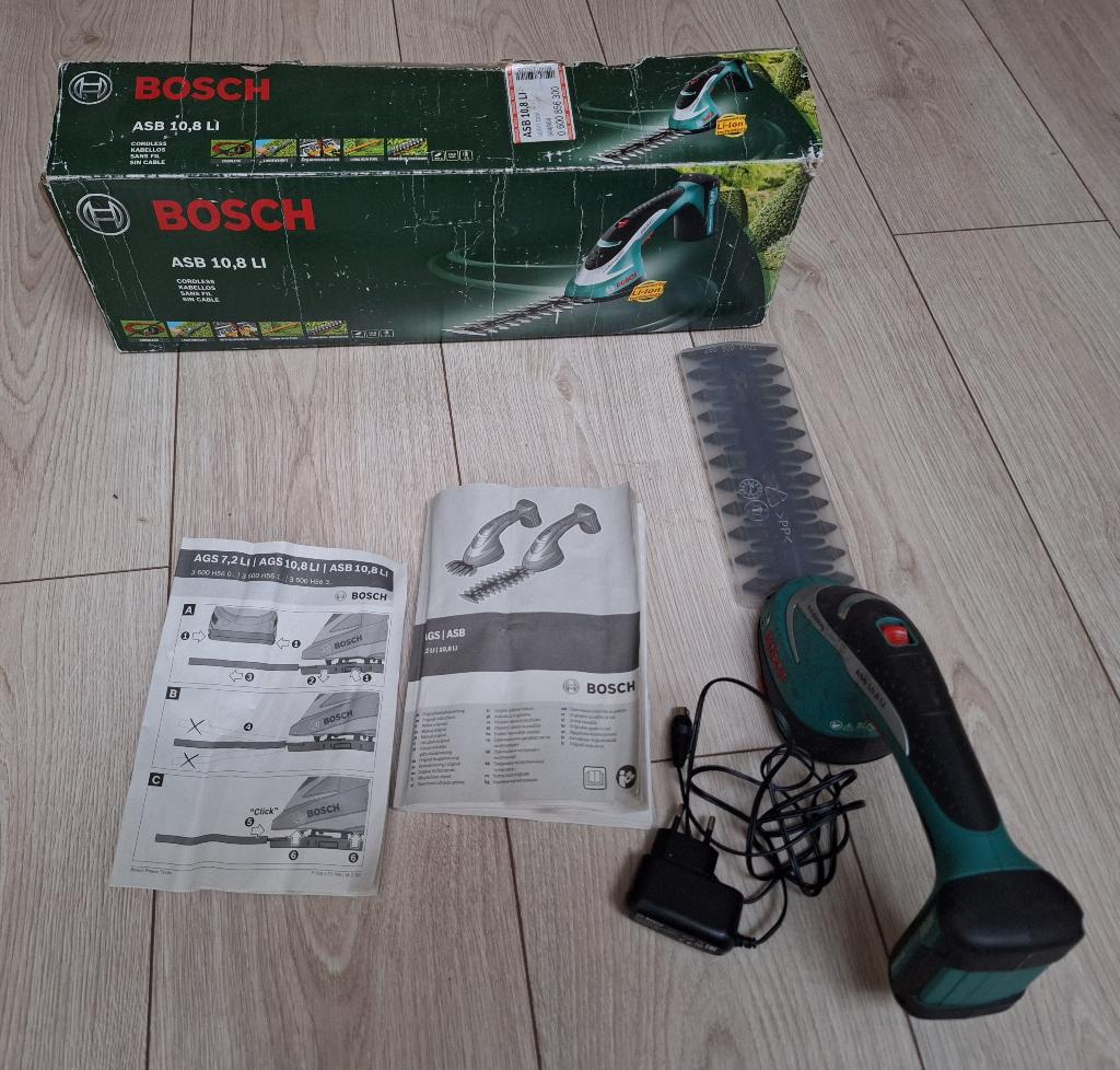 Bosch accu heggenschaar buxusschaar ASB 10.8 Li, Ophalen of Verzenden, Gebruikt, Accu, Bosch