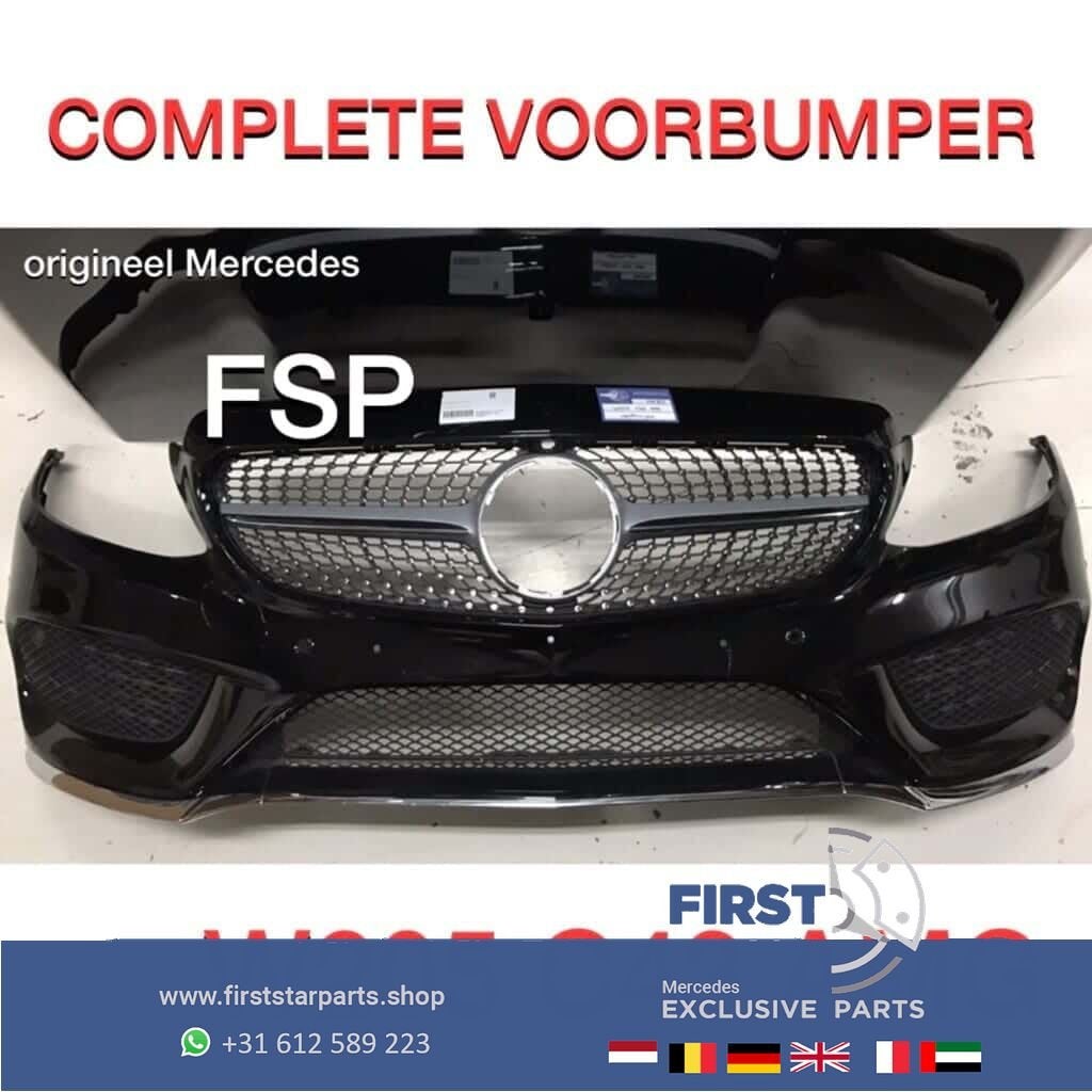 W205 C43 AMG Voorbumper COMPLEET Mercedes C Klasse 43 bumper, Gebruikt, -, Voor, Ophalen of Verzenden