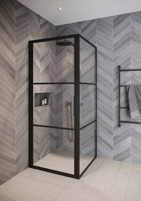 Riho Grid GB201 douchecabine 100x90cm zwart, Ophalen, Nieuw, Glas, Douche