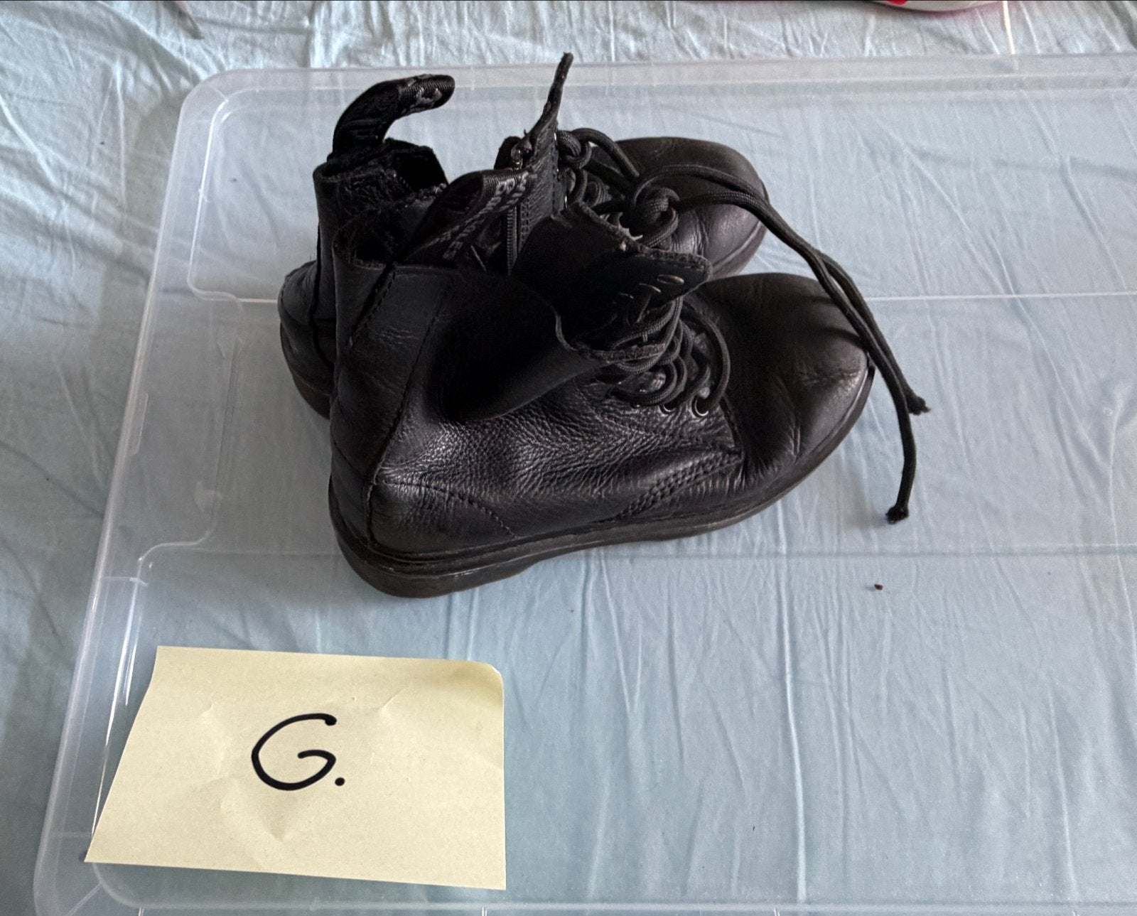Dr. Martens zwarte leren laarzen - Maat 32, Verzenden, Gedragen, Zwart, Lage of Enkellaarzen