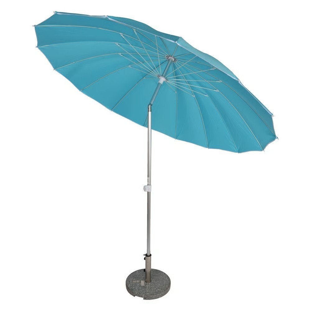 Parasol in div. kleuren Ø 2.15 m met baleinen en knikarm, Kantelbaar, Nieuw, Stokparasol, 2 tot 3 meter