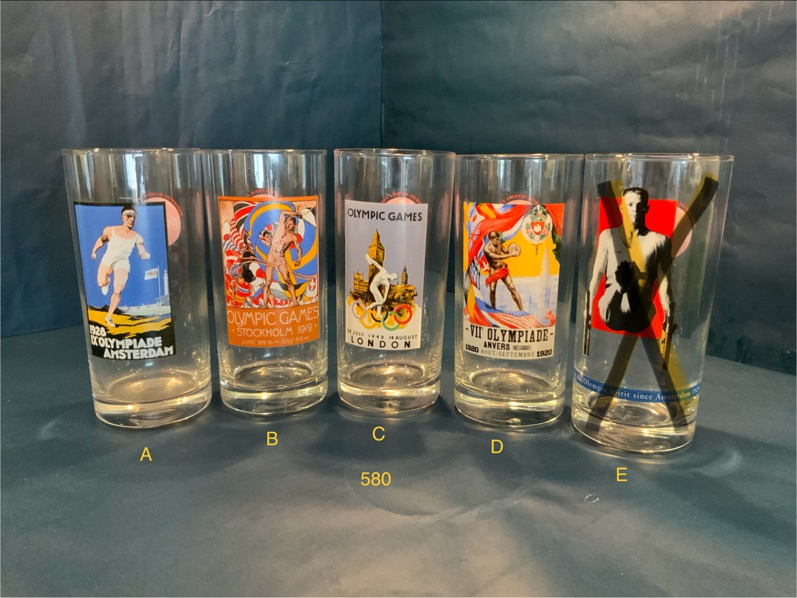 Set van 4 Coca-Cola Olympische Spelen glazen, Ophalen of Verzenden