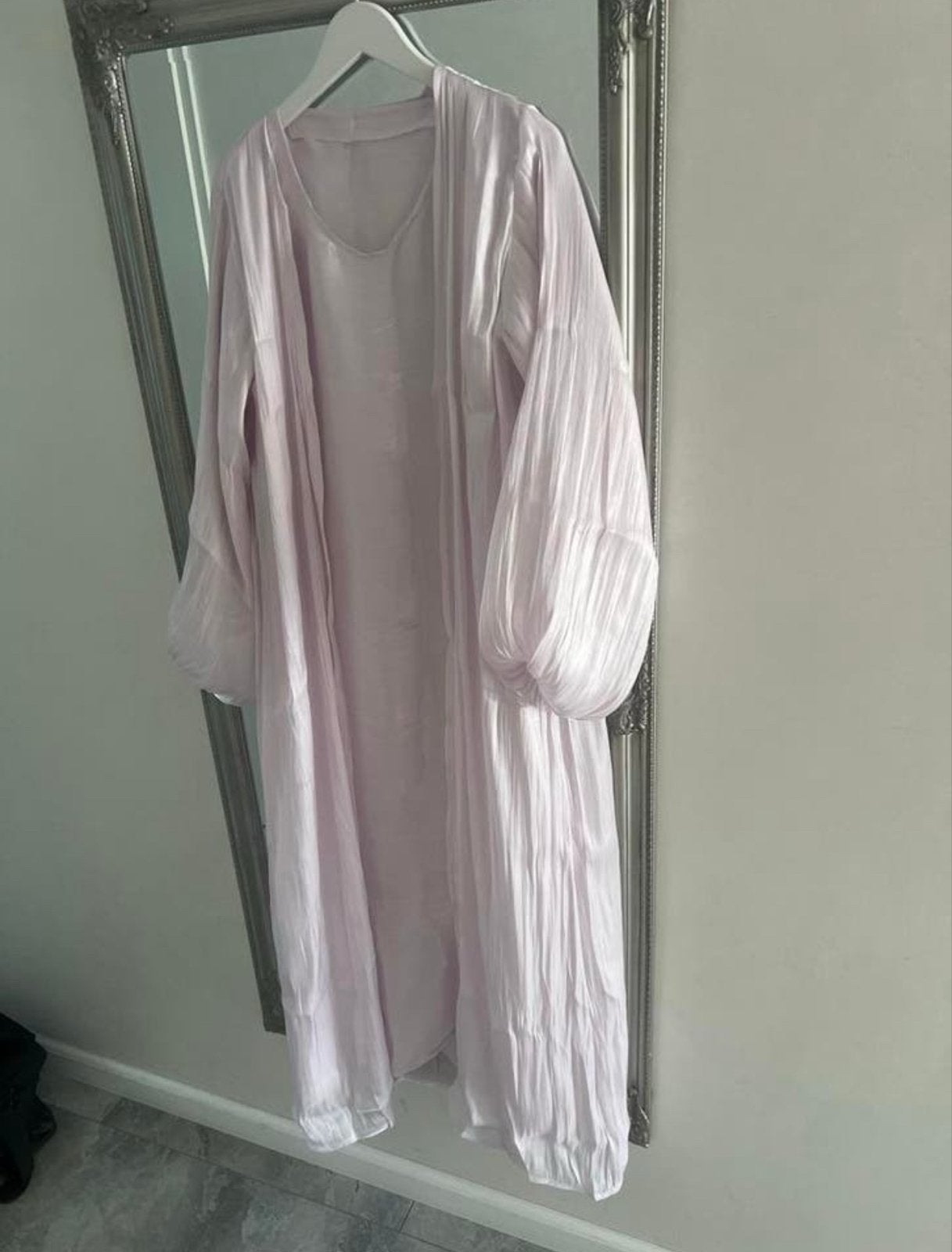 Lichtroze doorschijnende blouse/kimono, Maat 38/40 (M), Ophalen of Verzenden, Zo goed als nieuw, Roze