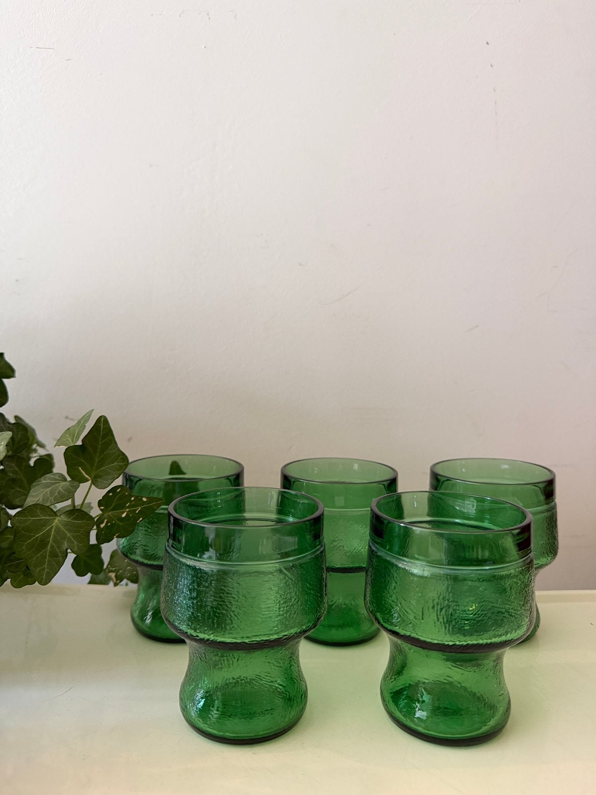 Smaragdgroene glazen italiaan barware