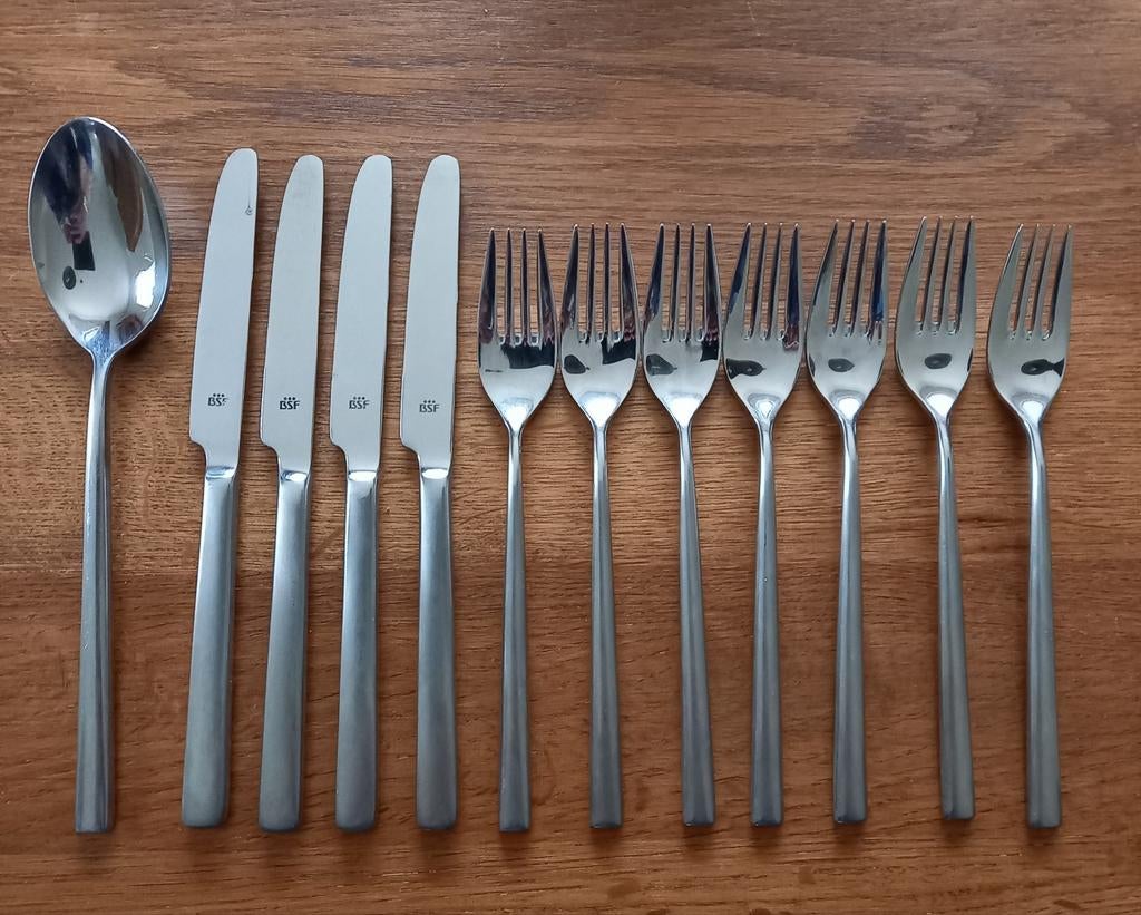 Bestekdelen BSF "Quest" Met mat heft, Huis en Inrichting, Keuken | Bestek, Rvs of Chroom, Ophalen of Verzenden