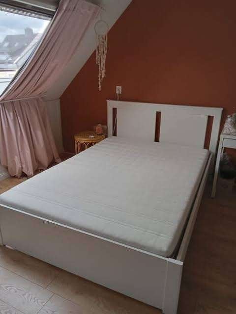 IKEA Songesand bed 140x200cm Wit, Ophalen, Gebruikt, Eenpersoons, Wit