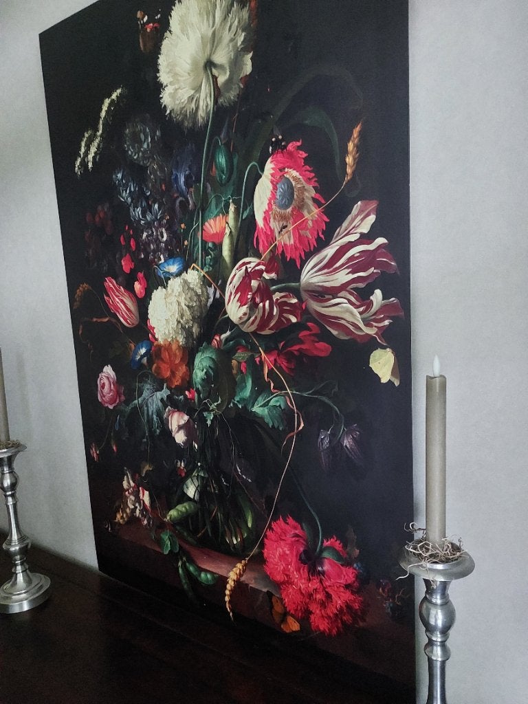 Schilderij-print van Jan Davidsz De Heem op metaal 115X75 cm, Nieuw, Ophalen of Verzenden, Print, 100 tot 125 cm