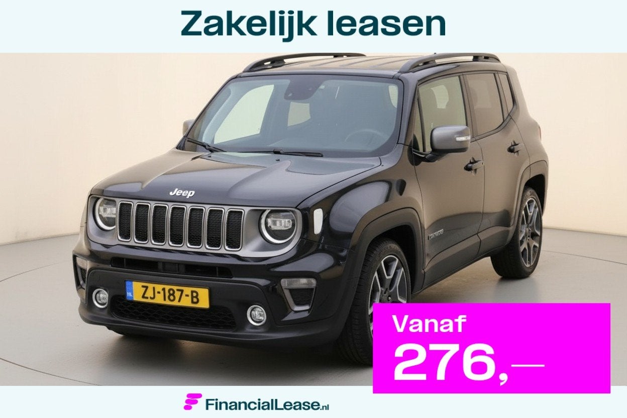 Jeep Renegade 1.3T Limited NL-AUTO NAP CAMERA AUTOMAAT!, Dealer onderhouden, Gebruikt, 4 cilinders, Zwart