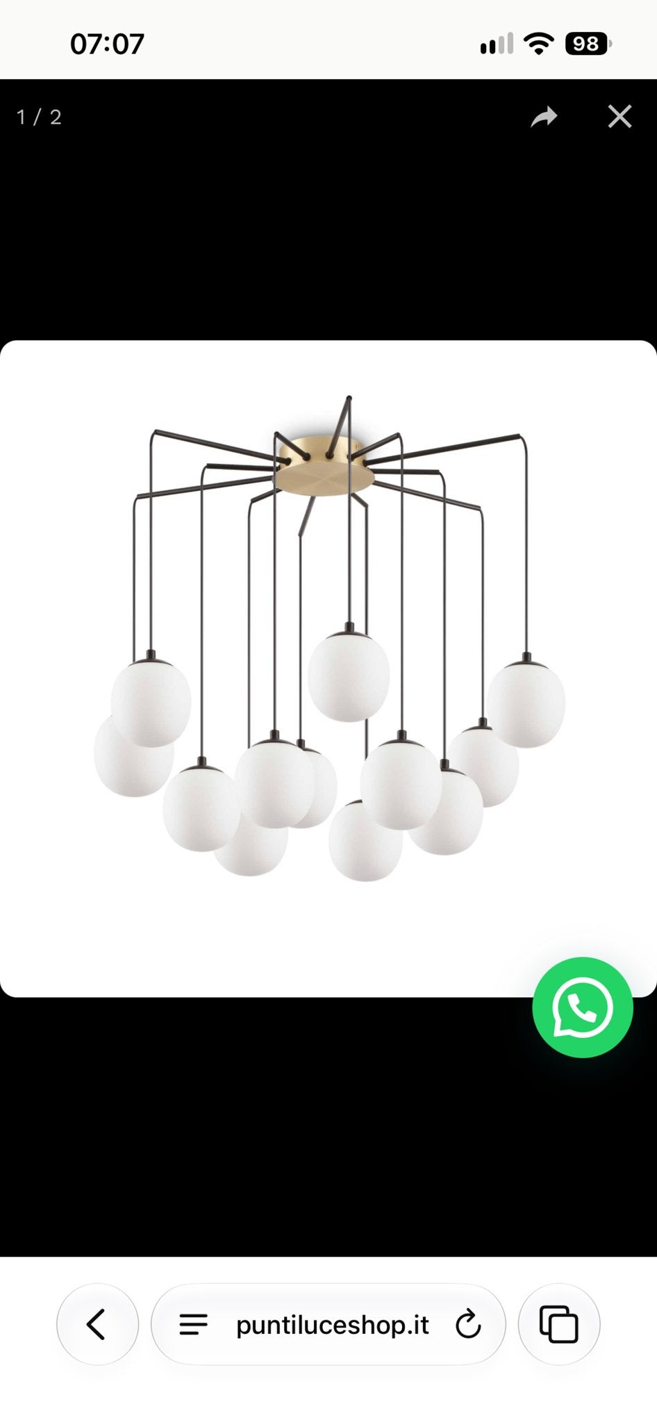 Hanglamp Rhapsody SP12 Nero Black - Nieuw in doos, Ophalen of Verzenden, Nieuw, Metaal