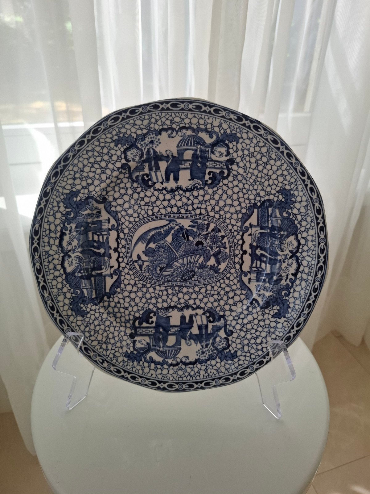 bord blauw met wit. William Adams, Ophalen of Verzenden