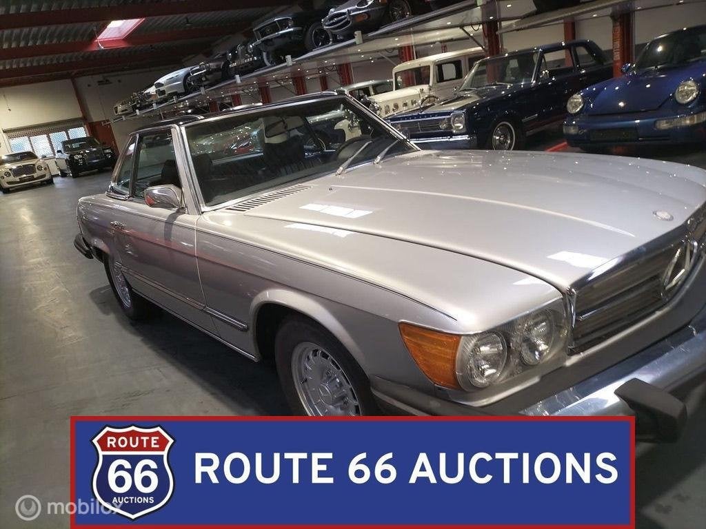 Mercedes-Benz 450 SL | 1975 | Route 66 Auctions, Auto's, Oldtimers, Overige carrosserieën, Zwart, Mercedes-Benz, Bedrijf