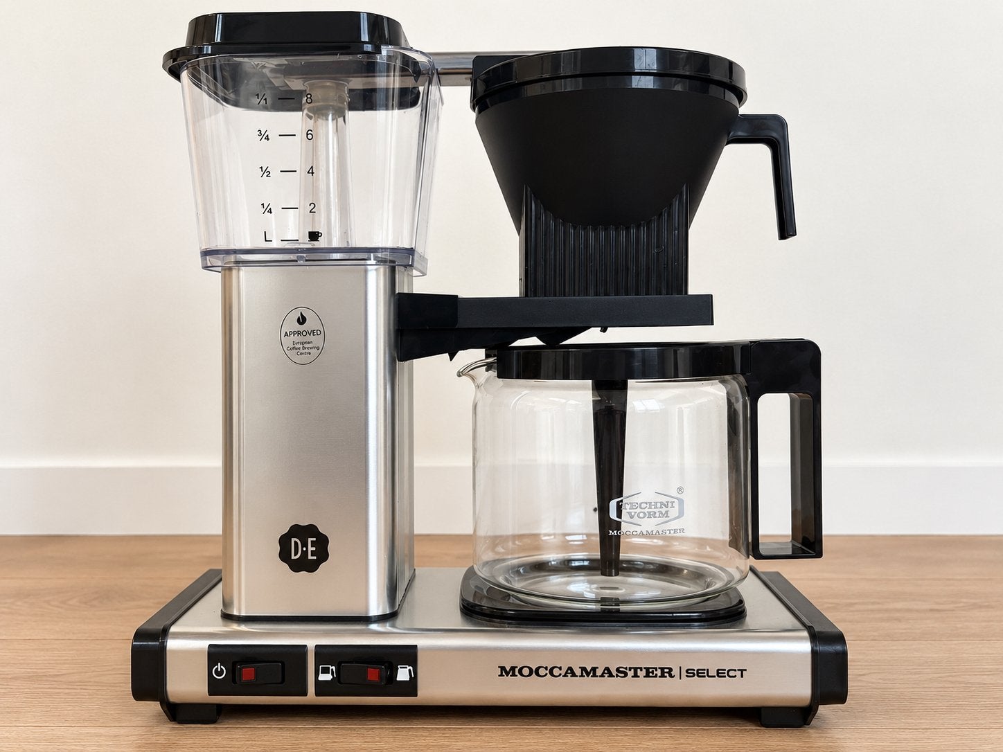 Douwe Egberts MoccaMaster select koffiezetapparaat - Zgan, Witgoed en Apparatuur, 4 tot 10 kopjes, Ophalen of Verzenden, Zo goed als nieuw