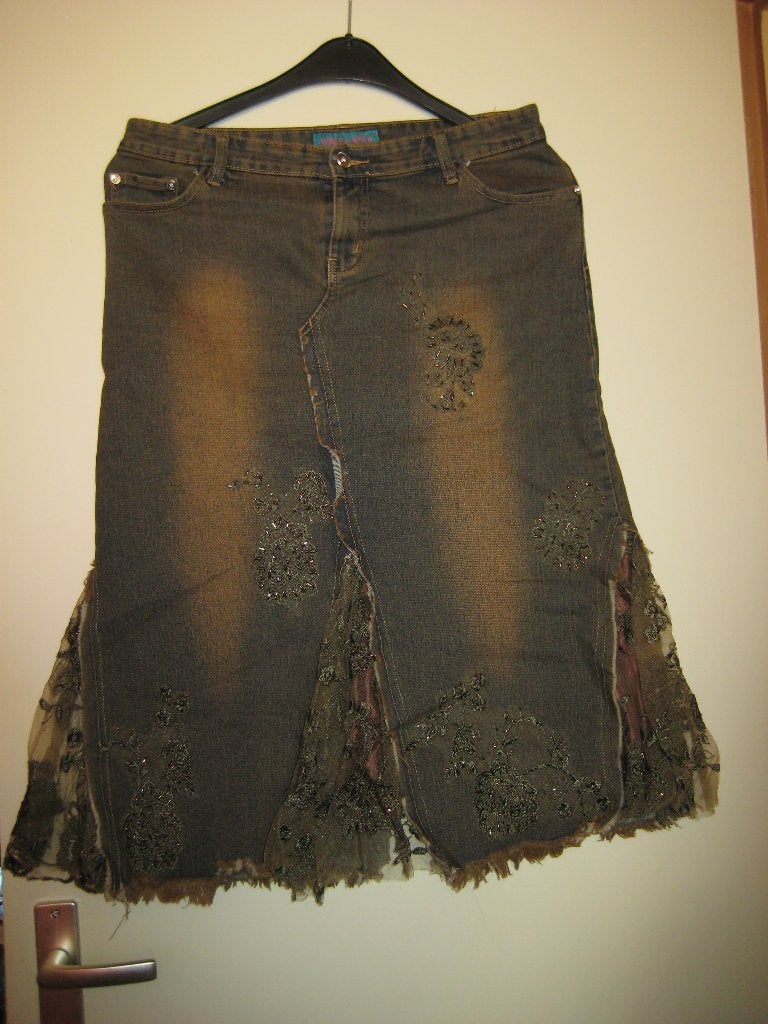 Jeansrok, M, Farfallo Rosso, stretch, Maat 38/40 (M), Overige kleuren, Ophalen of Verzenden, Zo goed als nieuw
