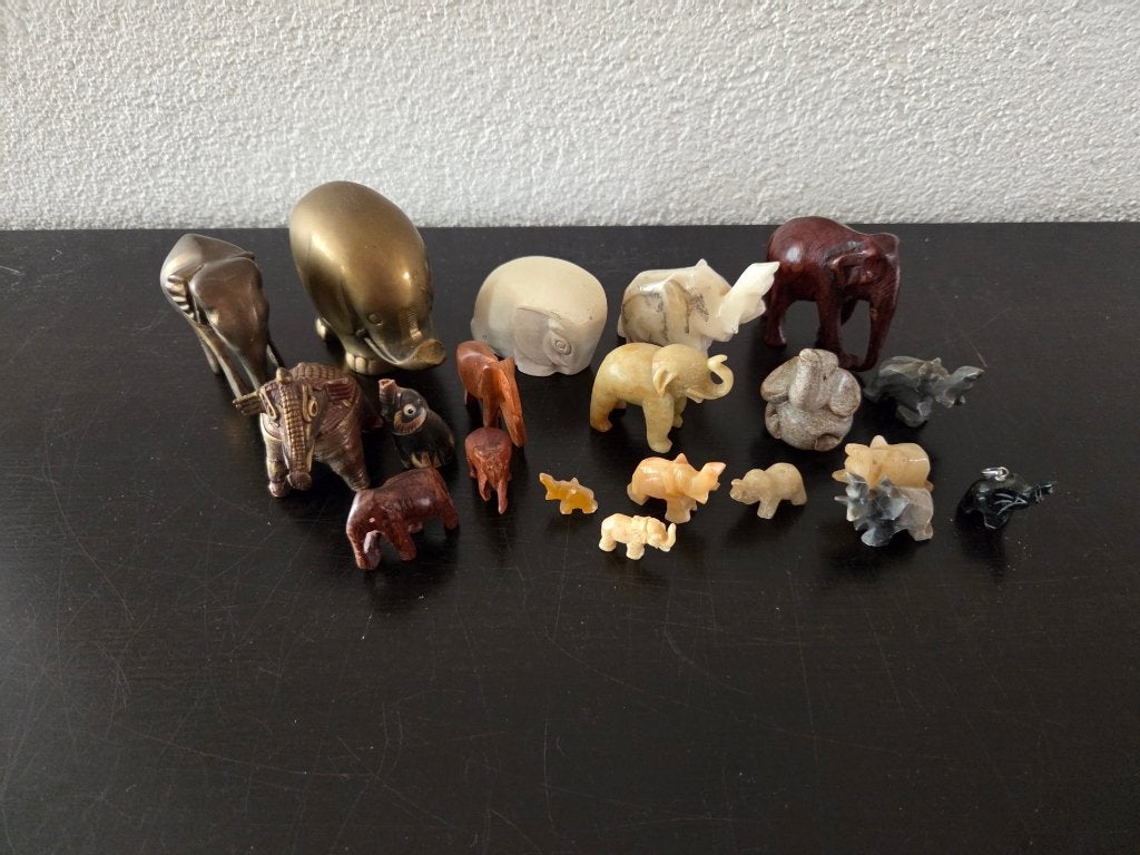 Diverse miniatuur olifanten, olifant, olifantjes, beeldjes, Ophalen of Verzenden, Zo goed als nieuw, Dier