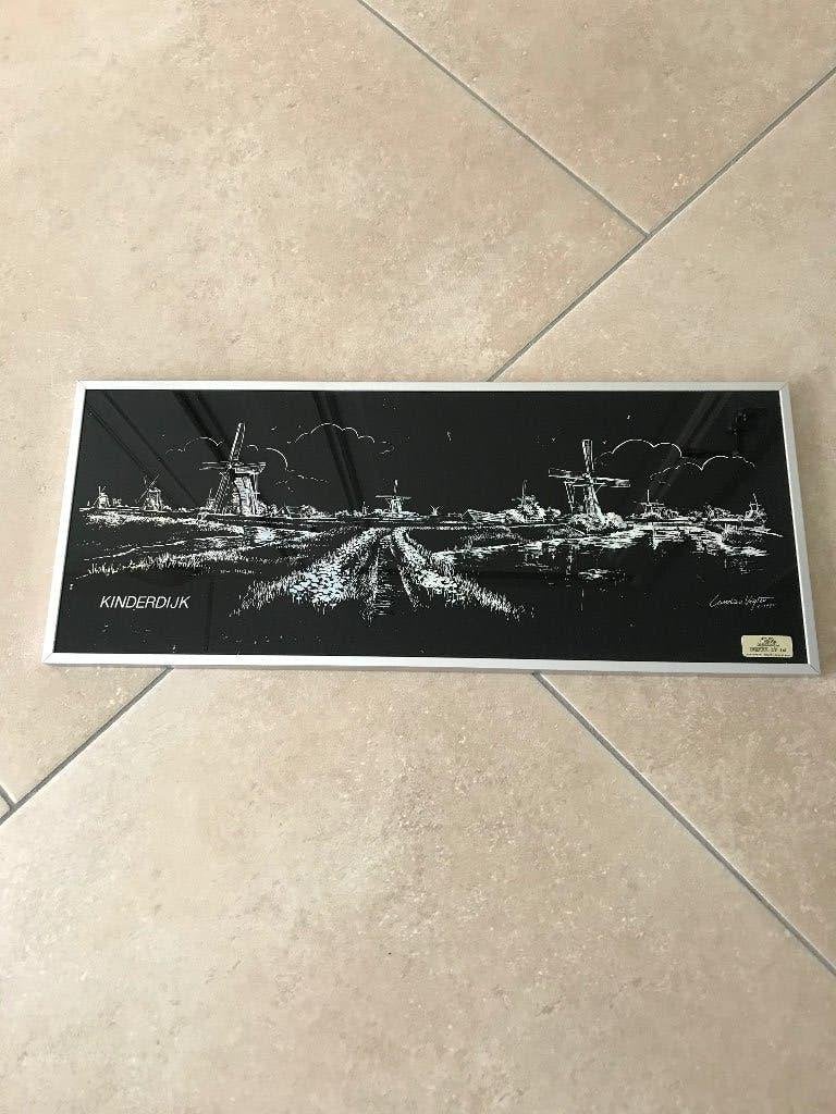 Molens Kinderdijk Werelderfgoed laserprint, Ophalen, 1950 - 1999, Overige technieken, 50 cm