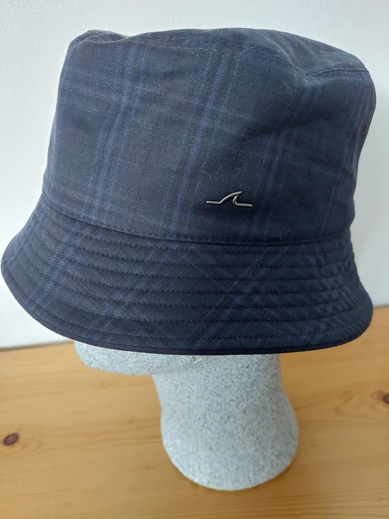 Paul & Shark Gevoerde Bucket Hat - Donkerblauw Ruitje, Ophalen of Verzenden, Nieuw, Paul & Shark, Hoed