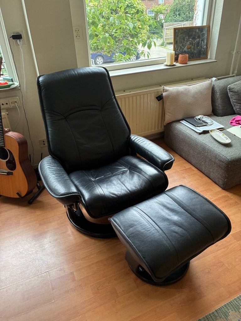 Leren Fauteuil, Ophalen, Gebruikt, 75 tot 100 cm, Leer