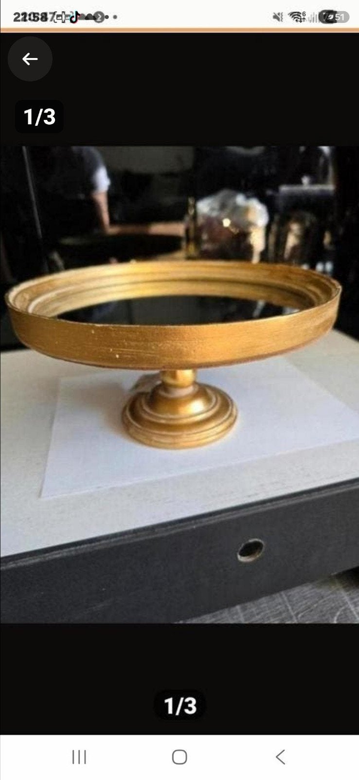 Prachtig gouden dienblad met spiegelonderkant, Ophalen of Verzenden, Nieuw
