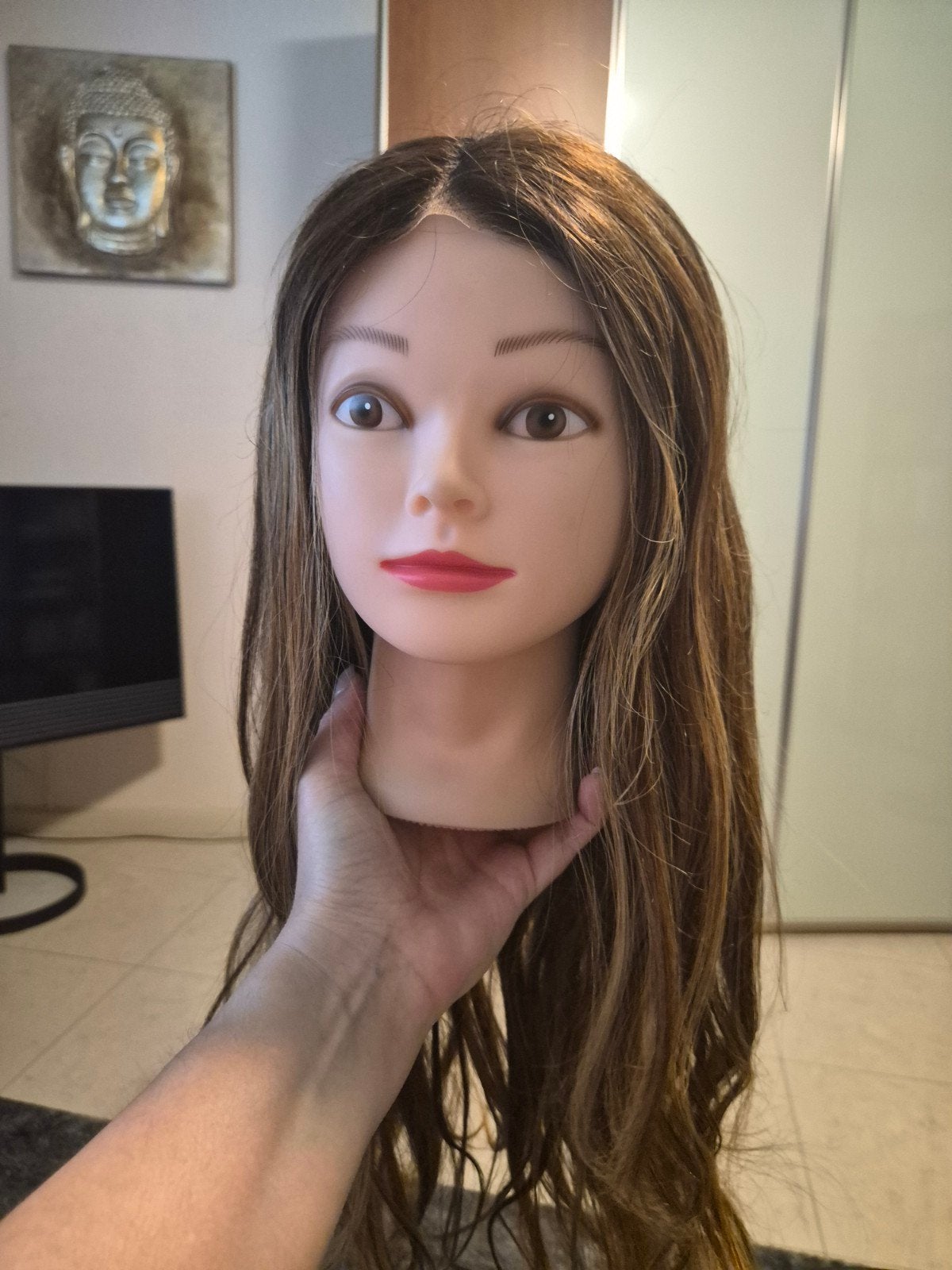 360 lace wig pruik echt haar haarwerk, Verzenden, Zo goed als nieuw, Pruik of Haarverlenging