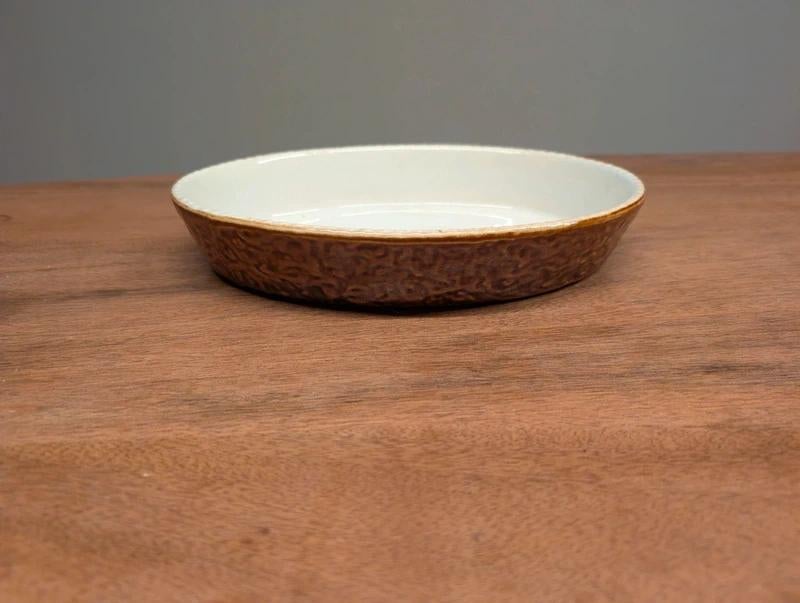 Mid 20th Century Vintage French Brown Faience serveerschaal, Ophalen of Verzenden