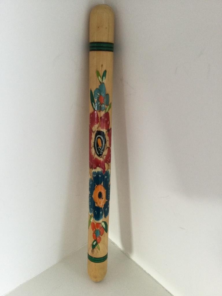 Houten breinaaldenkoker met kleurige bloemen, Ophalen of Verzenden, Overige typen