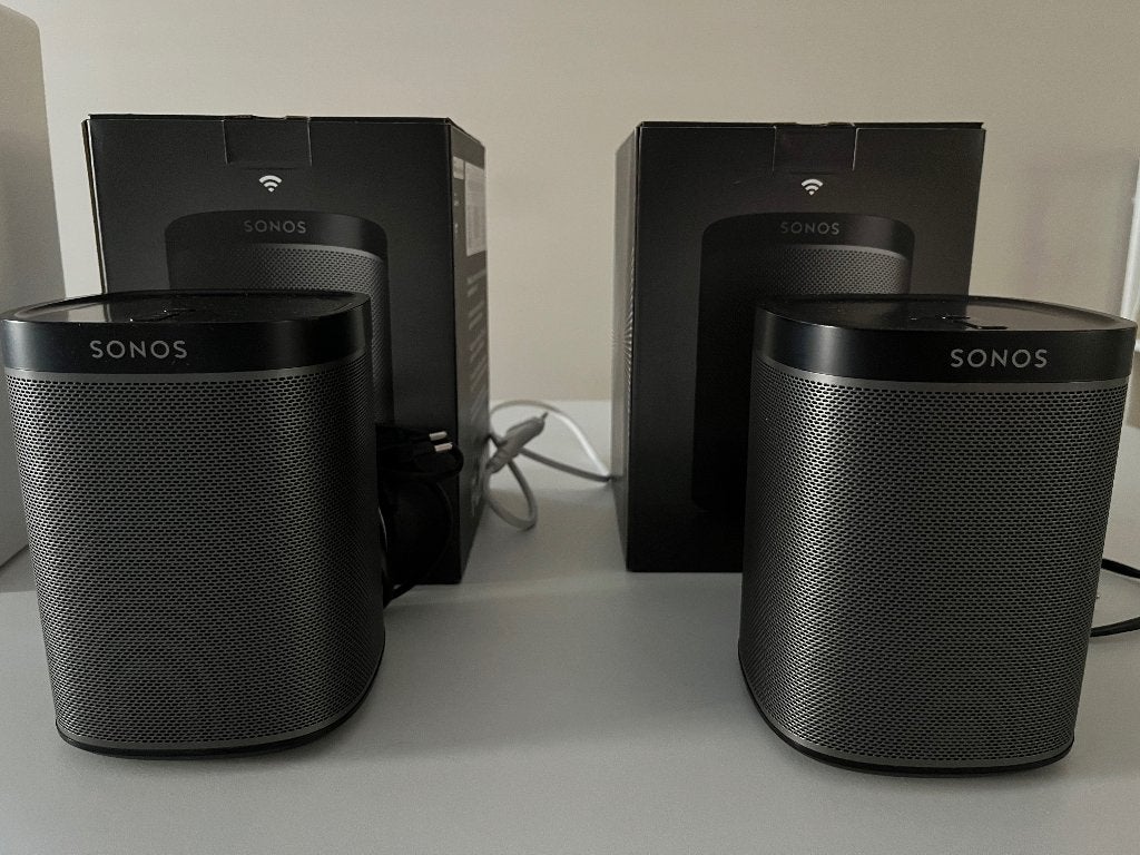 Sonos Play 1 zwart (2x) en Symfonisk wit, Overige typen, WiFi, Ophalen of Verzenden, Zo goed als nieuw