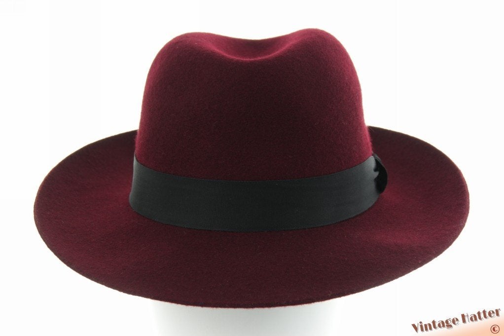 Gleufhoed Christys' Grosvenor bordeaux wolvilt 57 nieuw, 56 of 57 cm (M, 7 of 7⅛ inch), Christys' Grosvenor, Hoed, Nieuw