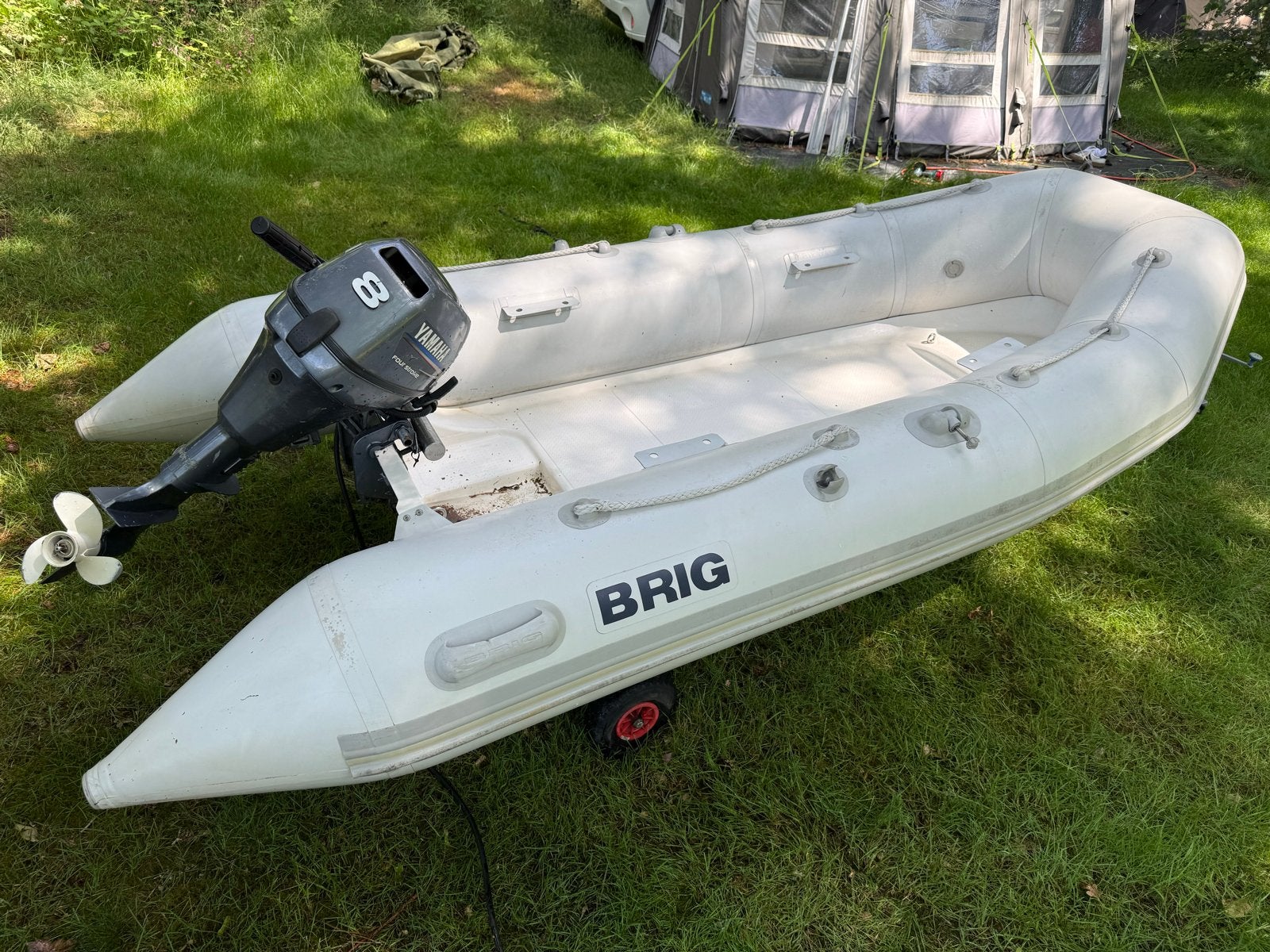 Brig Rib F330 met Yamaha 8pk 4 takt buitenboordmotor, Ophalen, Brig, Gebruikt, Inclusief motor