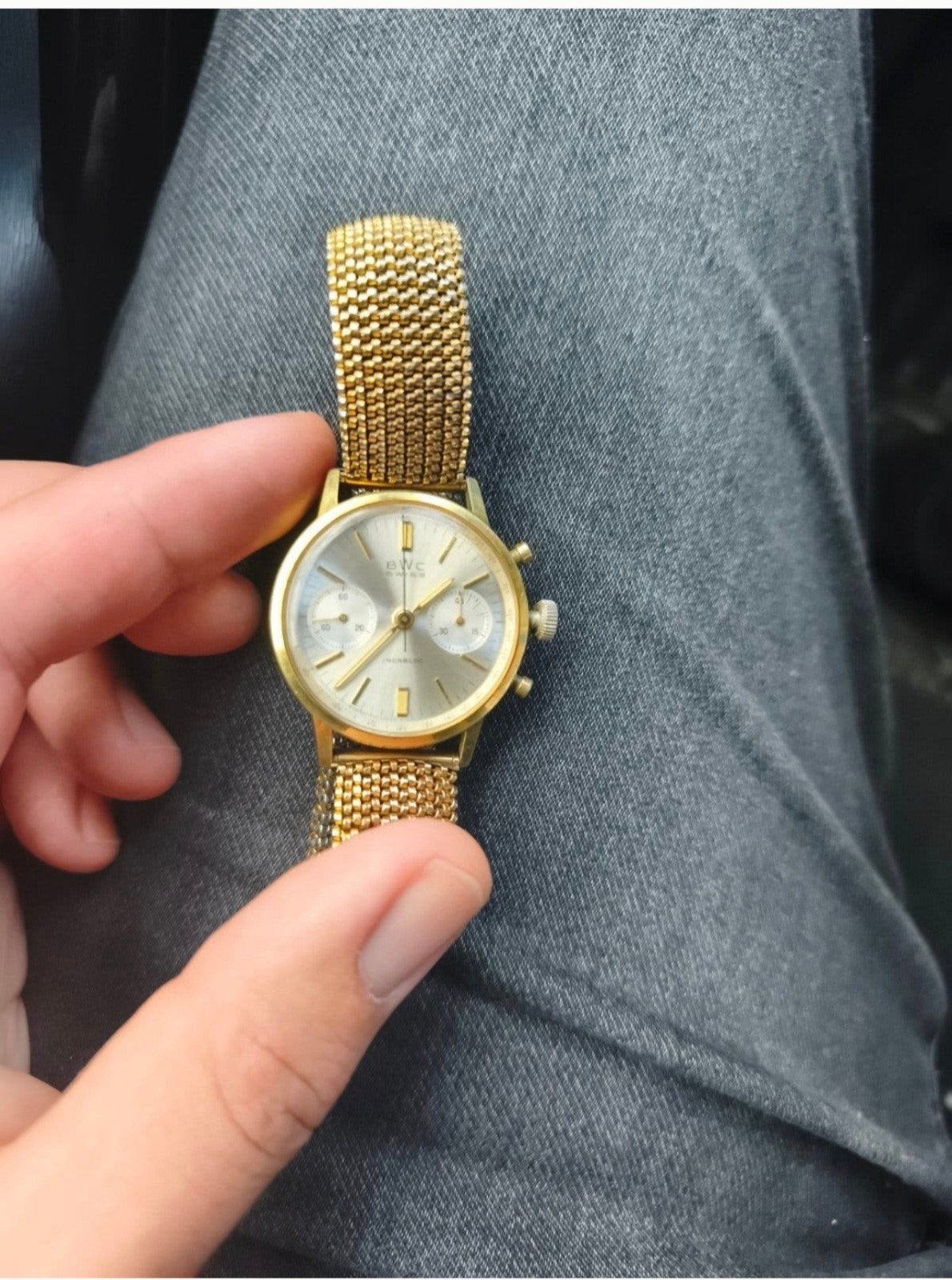 Vintage BWC swiss horloge, Overige merken, Overige materialen, Gebruikt, Polshorloge