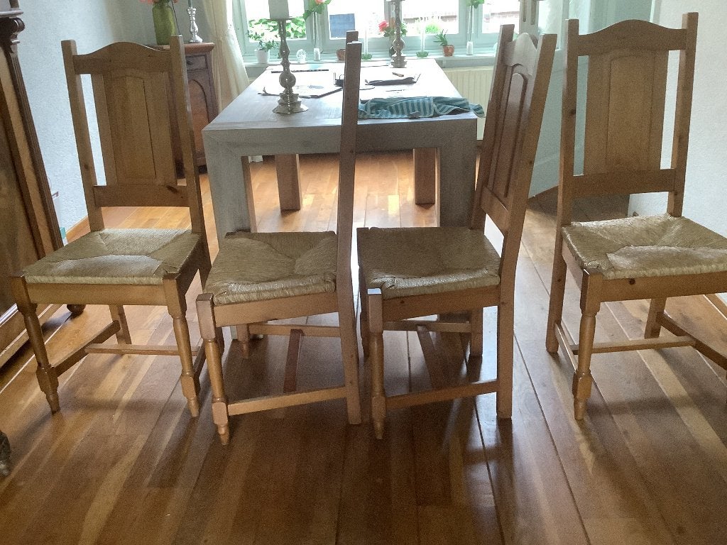 6 eetkamerstoelen, Huis en Inrichting, Stoelen, Gebruikt, Overige kleuren, Ophalen of Verzenden, Vijf, Zes of meer stoelen