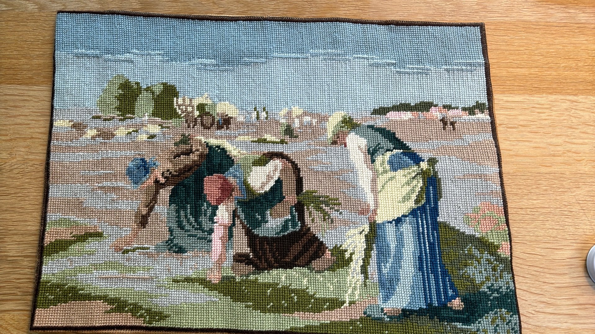 Millet, de Arenleessters, geborduurd schilderij, Ophalen of Verzenden