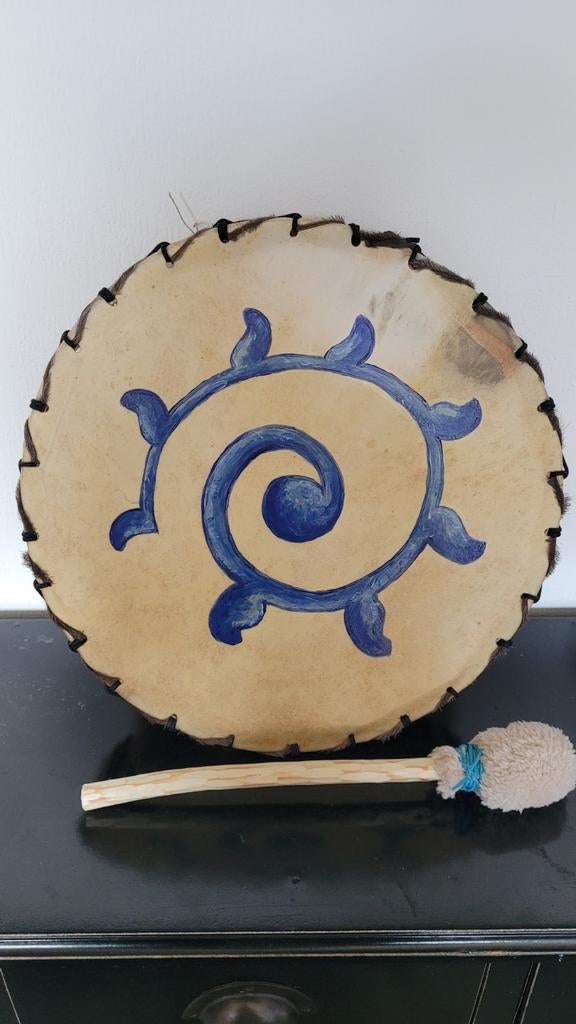 "ESCAPE" Sjamanendrum koe perkament (35cm beukenframe), Muziek en Instrumenten, De Bijvank 19, Nieuw, Ophalen of Verzenden, Full cirkel