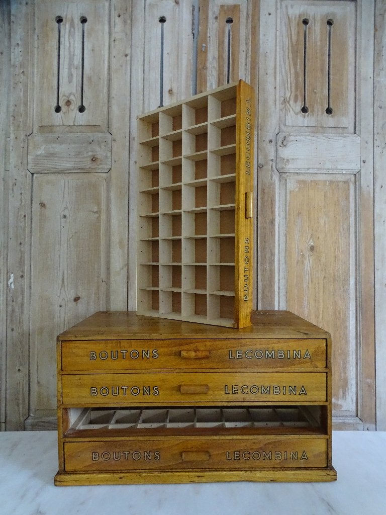 Oude ladenkast voor knopen, Ophalen of Verzenden