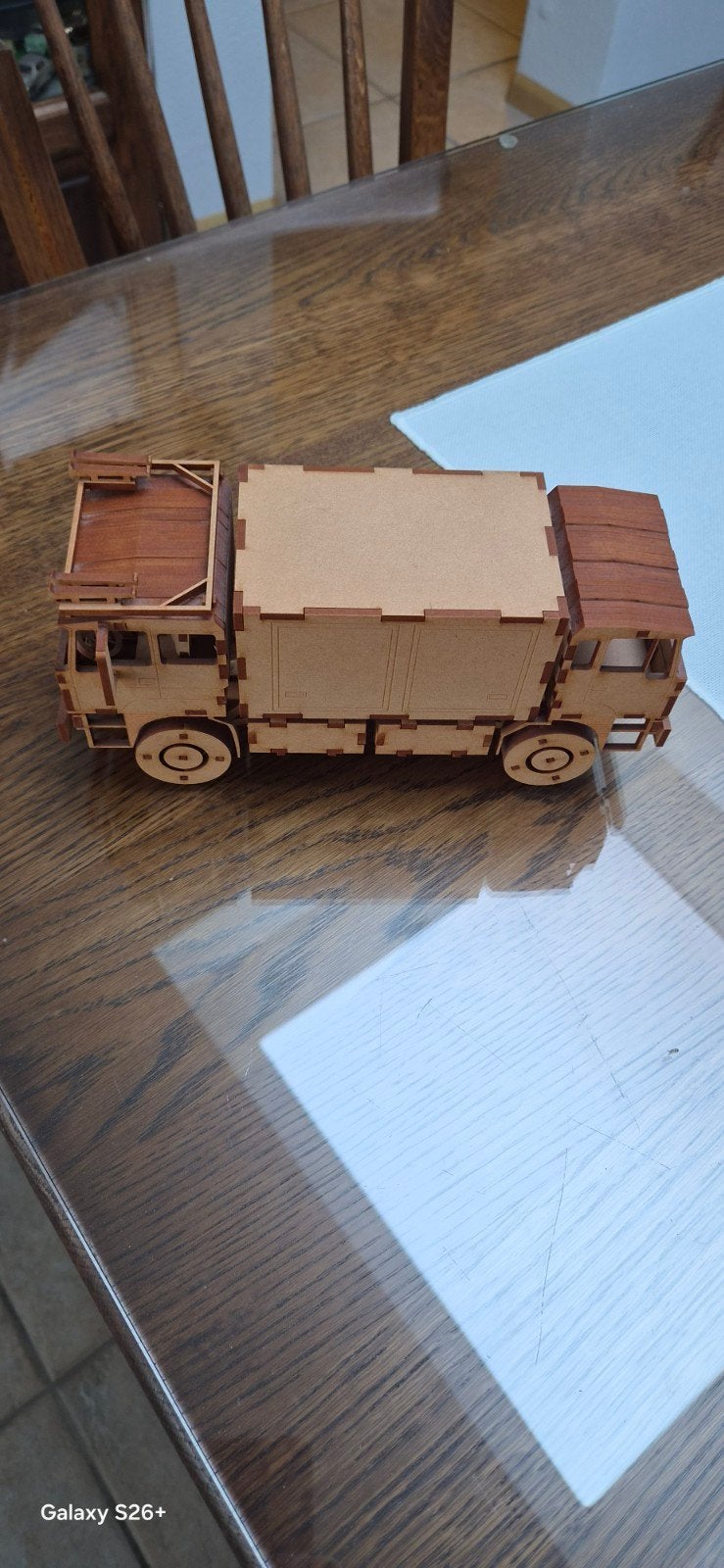 Houten model DAF Dubbele Kop Paris-Dakar, Overige merken, Groter dan 1:32, Nieuw, Ophalen of Verzenden