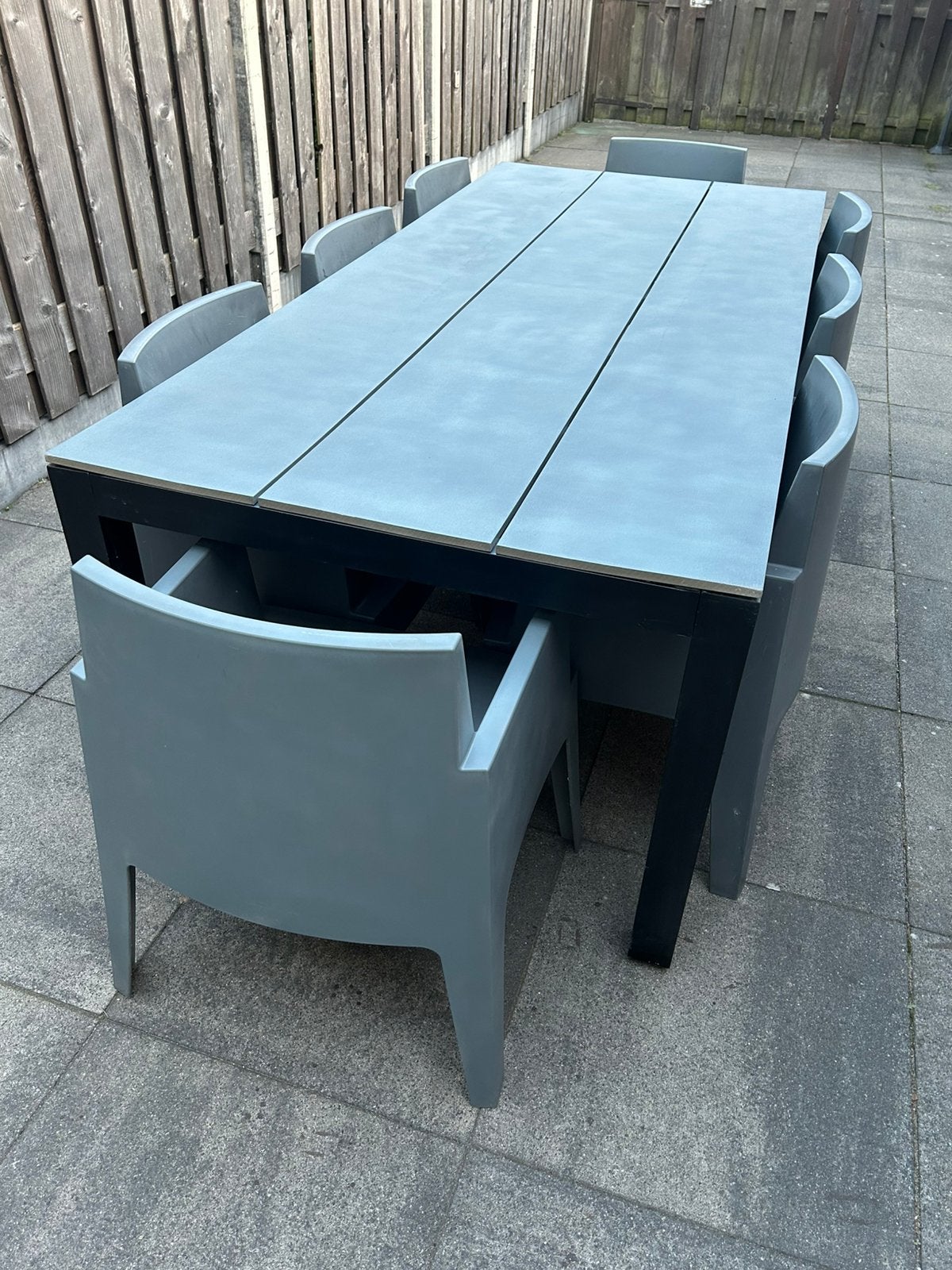 Nette en stevige Tuinset aluminium tafel en 8 stolen, Ophalen, Aluminium, Tuinset, Eettafel