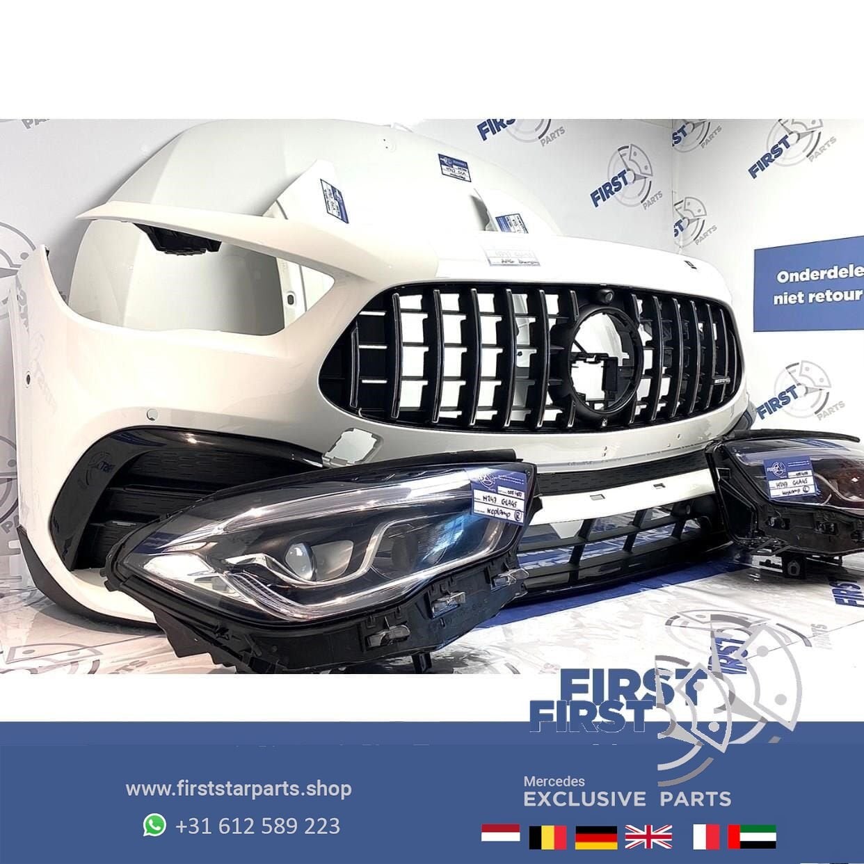 H247 GLA45S GLA45 GLA 45 KLASSE AMG VOORKOP WIT GT 2019-2023, Auto-onderdelen, Gebruikt, -, Voor, Ophalen of Verzenden