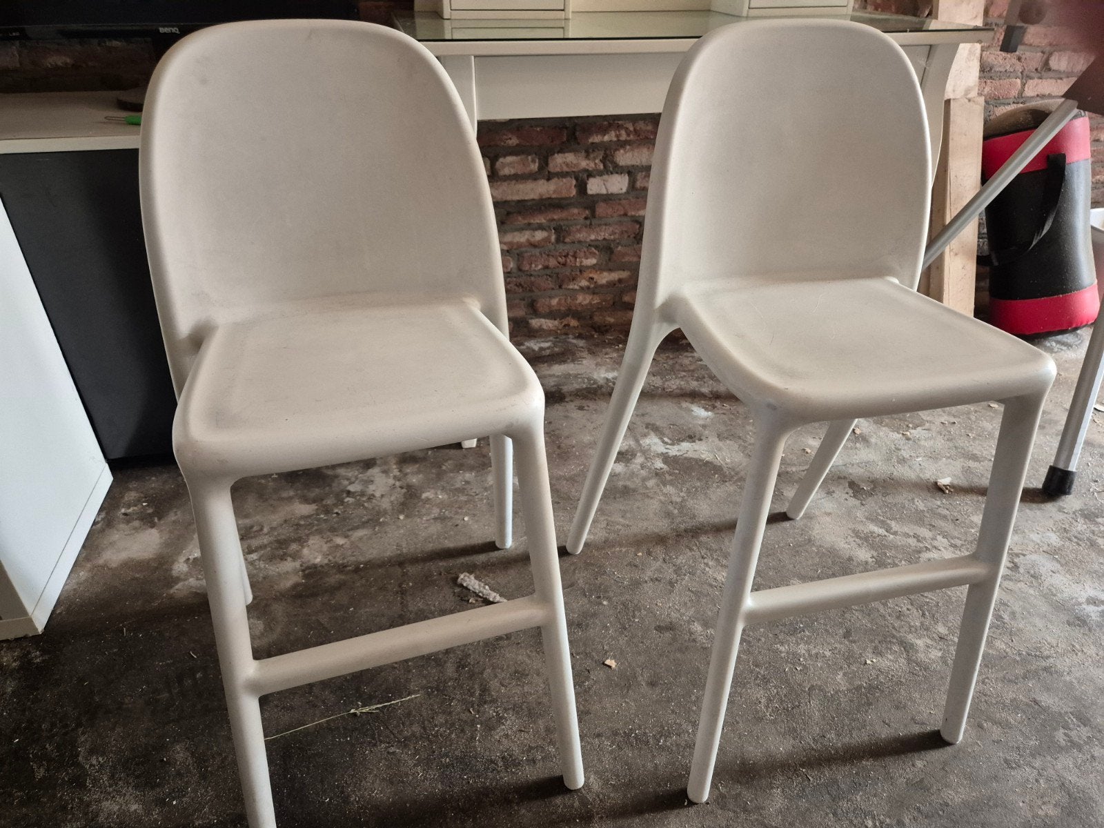 Ikea urban kinderstoelen - wit Set van 2, Ophalen, Kunststof, Gebruikt, Twee