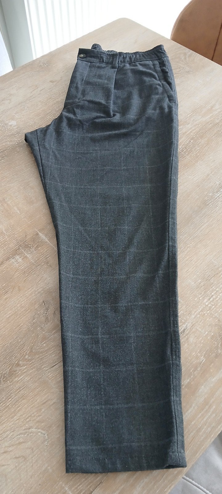 maat M zara man chino broek grijs grote ruit, Maat 48/50 (M), Ophalen of Verzenden, Zo goed als nieuw, Zara Man