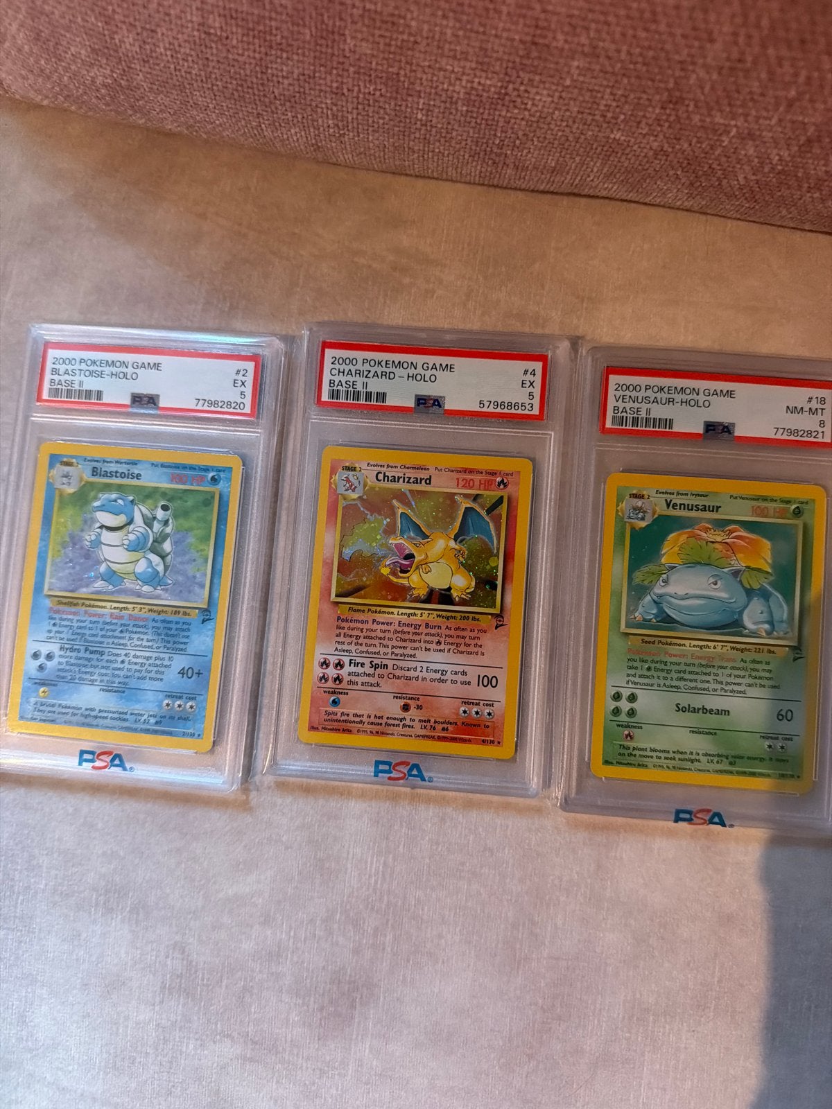 Pokémon Base Set 2 Trio PSA 5-8: Blastoise, Charizard, Venus, Ophalen, Zo goed als nieuw