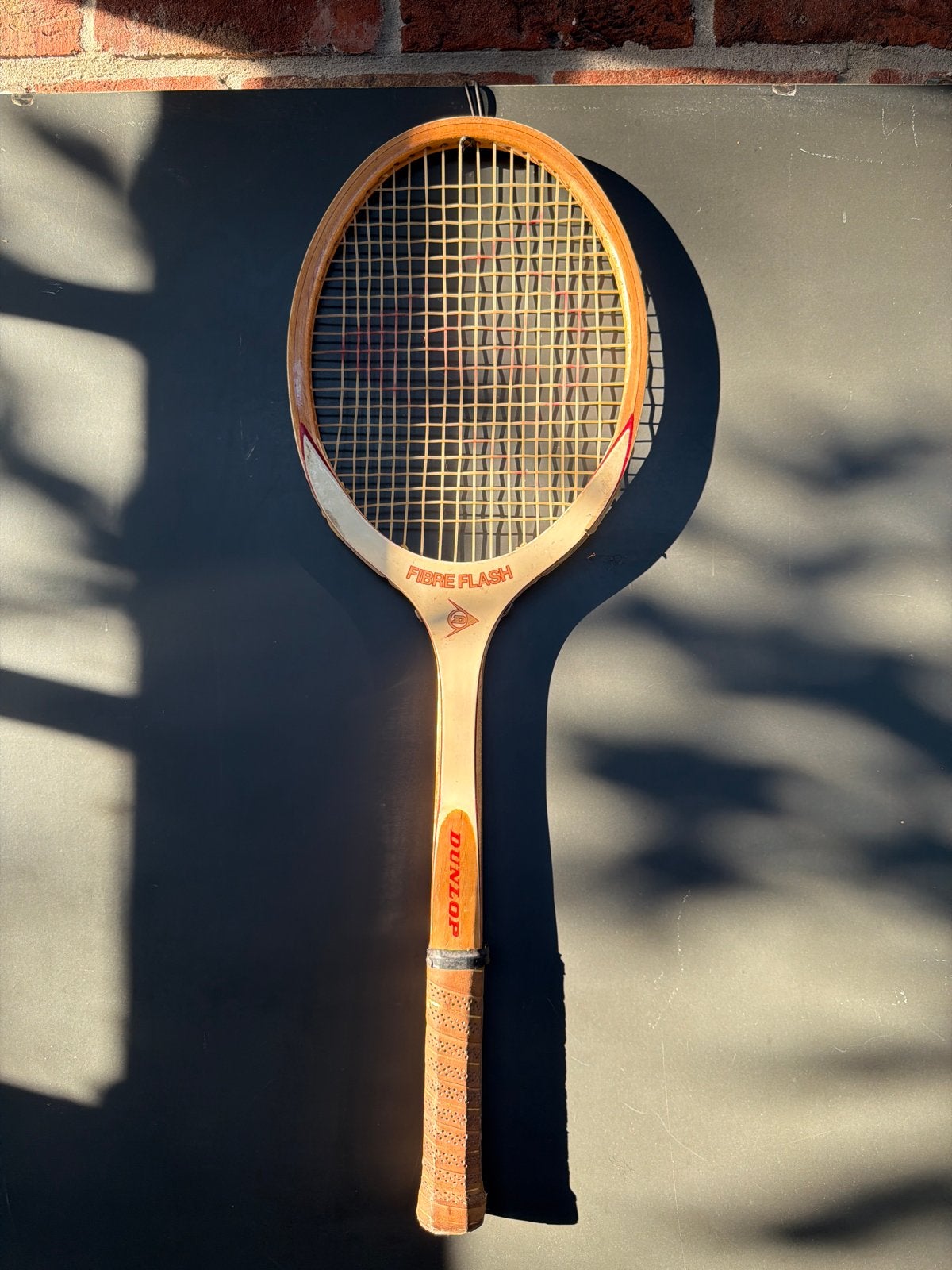 Vintage Dunlop Fibre Flash Tennisracket - Houten Racket, Ophalen of Verzenden, Gebruikt, Racket, Dunlop