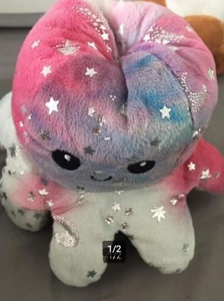 Omkeerbare octopus knuffel, Kinderen en Baby's, Speelgoed | Knuffels en Pluche, Overige typen, Ophalen of Verzenden, Zo goed als nieuw
