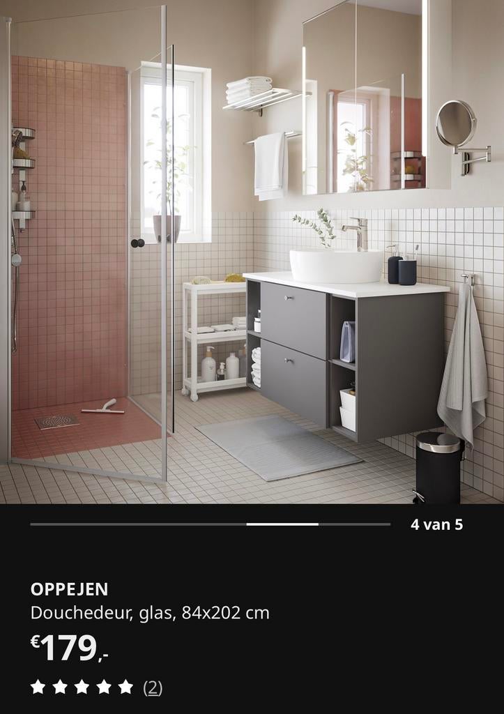 Oppejen Ikea douchedeur 84x202, Ophalen, Nieuw, Douche