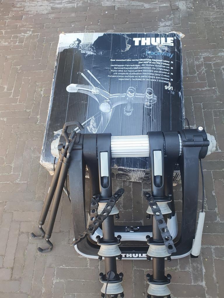 Thule Raceway 991 Achterklepdrager voor 3 fietsen, Ophalen of Verzenden, Gebruikt, Achterklepdrager