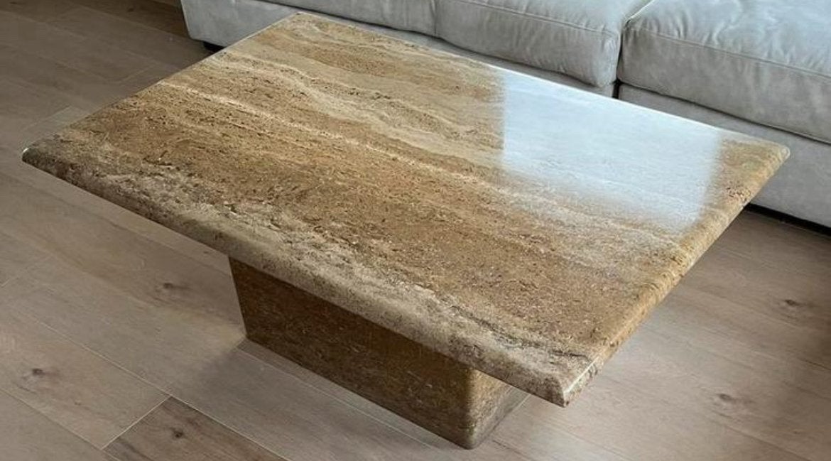 Travertin Salontafel, Ophalen of Verzenden, Zo goed als nieuw