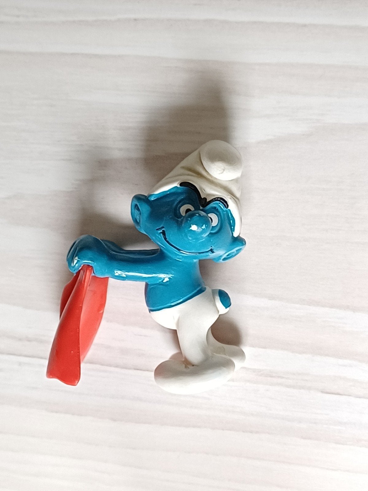 Vintage Stierenvechter Smurf (1984) - Schleich Figuur, Ophalen of Verzenden, Gebruikt, Overige Smurfen, Poppetje, Figuurtje of Knuffel