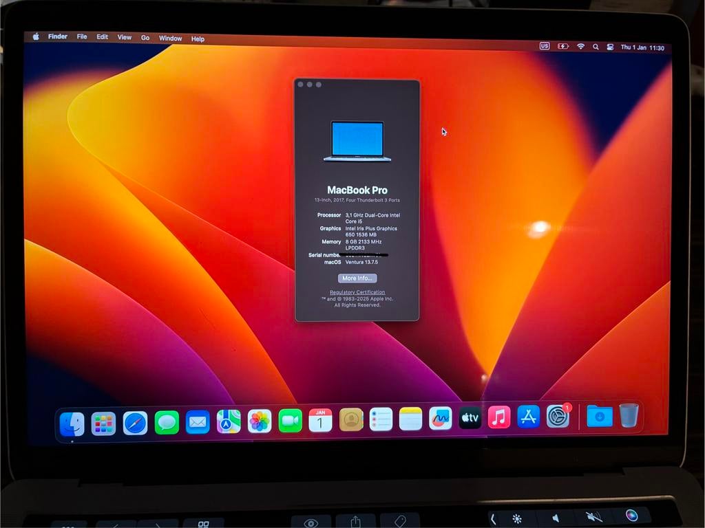 MacBook Pro 13 (2017), Computers en Software, Apple Macbooks, MacBook Pro, 256 GB, 2 tot 3 Ghz, Qwerty
