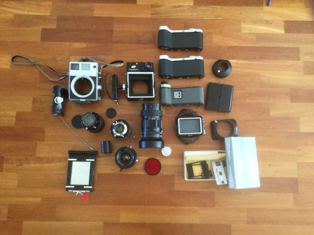 Mamiya Press volledige set., Audio, Tv en Foto, Ophalen, Gebruikt, Compact, Overige Merken