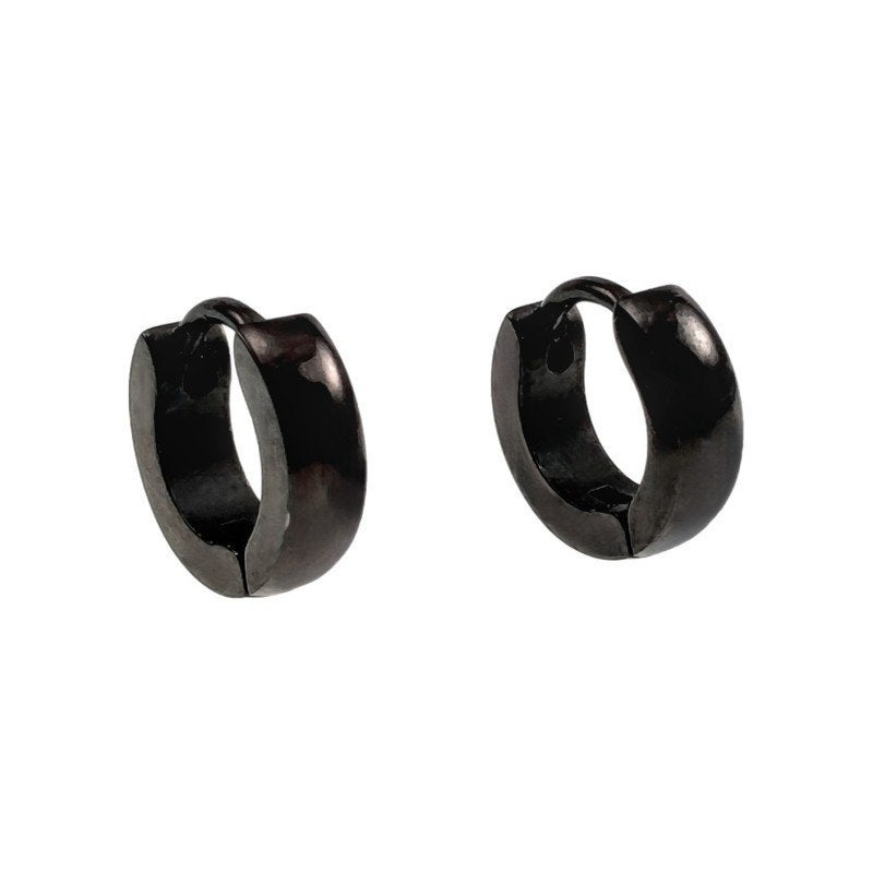 10x 3mm Oorbellen Unisex RVS Oorringen Zwarte PVD-Coating, Overige materialen, Hangers, Birgitta-Gracht 33, 6465 EL Kerkrade, Nederland